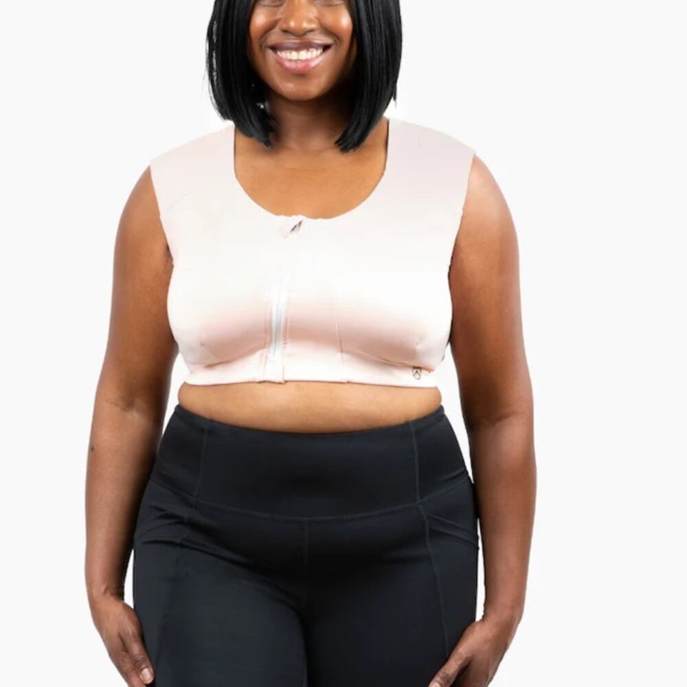 Kinflyte The Freedom II Zip Bra Eco Jersey 6XL Posture Comfort Back Support Rose